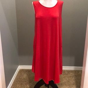 Zenana Tomato Red Knee-Length sleeveless dress